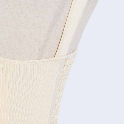 Sweetheart Neck Suspender Strap Crochet Knit Corset Crop Top