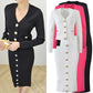 Women Knitwear Cardigan Top Skirt Suit