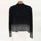 Women Silver Studded Diamonds Short Cardigan Knitwear, Long Jumper/ Mini Dress