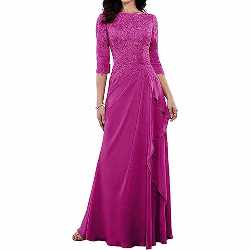 Lace Bridesmaid Dress With Sleeves Mother of the bridal Dress long prom dress