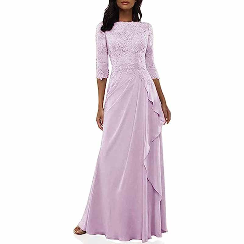 Lace Bridesmaid Dress With Sleeves Mother of the bridal Dress long prom dress