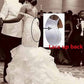 Off Shoulder Bridal Ball Gown Sleeves Mermaid Wedding Dresses with Ruffles Train