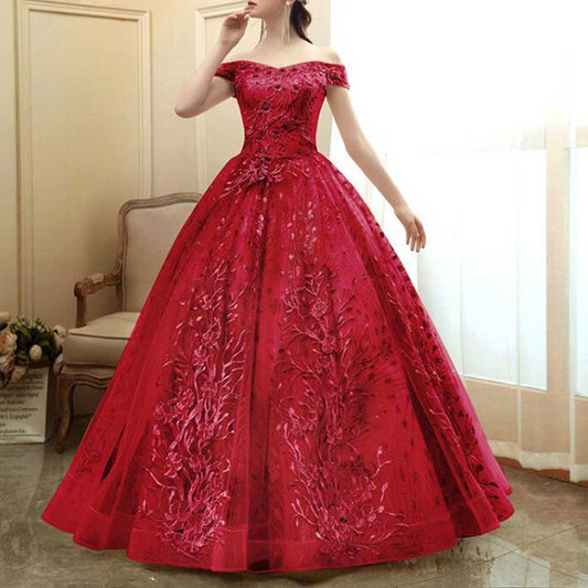 Quinceanera Dresses Ball Gown Puffy Sparkly Tulle Floral Wedding Dresses