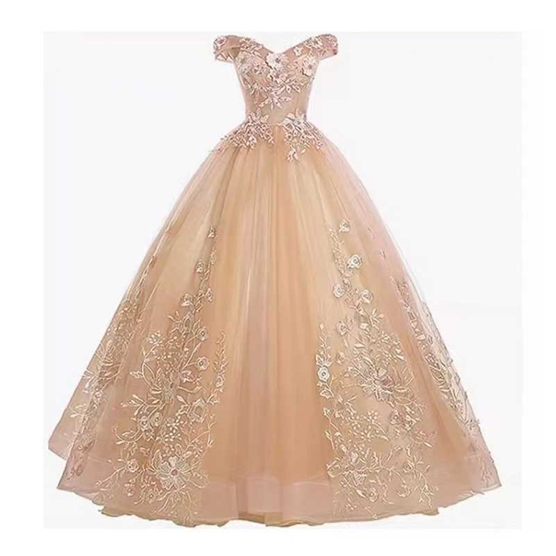 Quinceanera Dresses Ball Gown Puffy Sparkly Tulle Floral Wedding Dresses