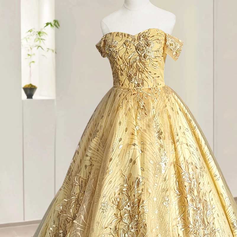 Quinceanera Dresses Ball Gown Puffy Sparkly Tulle Floral Wedding Dresses