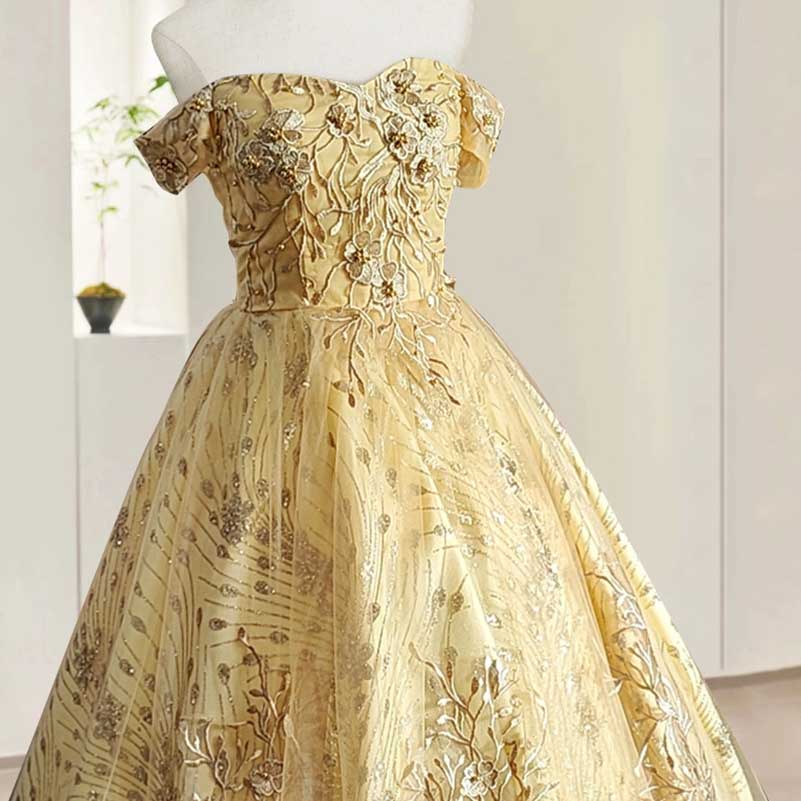 Quinceanera Dresses Ball Gown Puffy Sparkly Tulle Floral Wedding Dresses