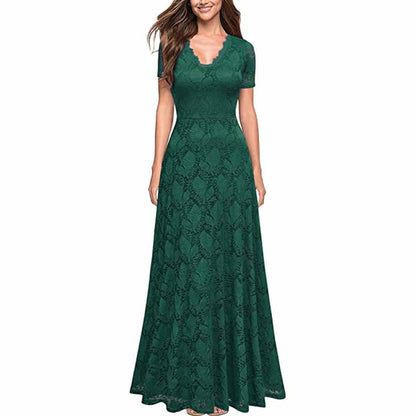 Lace Vintage Formal Bridesmaid Wedding Long Dress Prom Dress Homecoming Dress