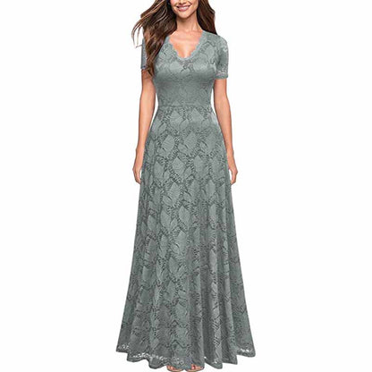 Lace Vintage Formal Bridesmaid Wedding Long Dress Prom Dress Homecoming Dress