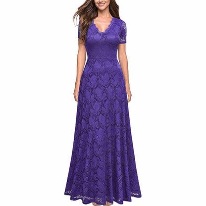 Lace Vintage Formal Bridesmaid Wedding Long Dress Prom Dress Homecoming Dress