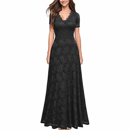 Lace Vintage Formal Bridesmaid Wedding Long Dress Prom Dress Homecoming Dress