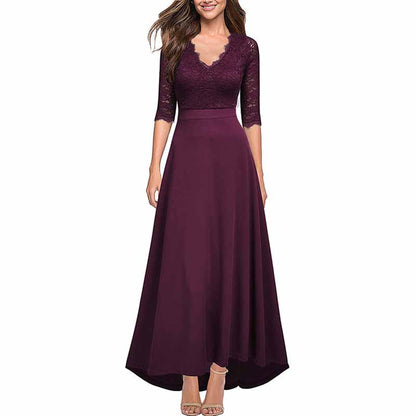 Lace Vintage Formal Bridesmaid Wedding Long Dress Prom Dress Homecoming Dress