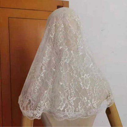 Bridal Mantilla Lace Mass Head Covering Catholic Church Chapel Veil 2 Colors