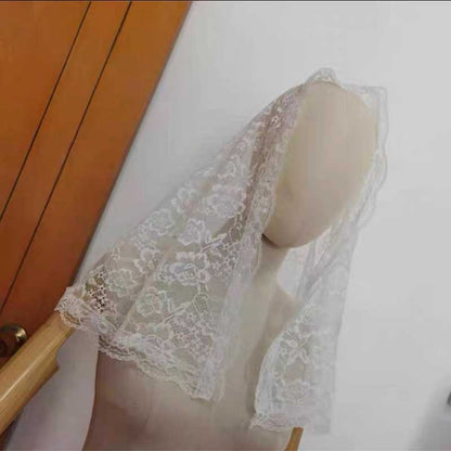 Bridal Mantilla Lace Mass Head Covering Catholic Church Chapel Veil 2 Colors