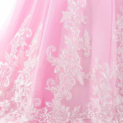 Kids Long Sleeves Sweep Train Princess Pageant Gowns Flower Girls Dresses