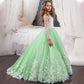 Kids Long Sleeves Sweep Train Princess Pageant Gowns Flower Girls Dresses
