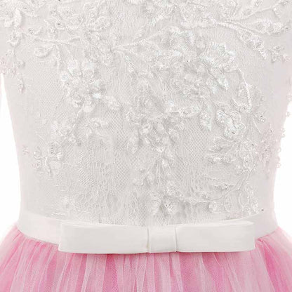 Kids Long Sleeves Sweep Train Princess Pageant Gowns Flower Girls Dresses