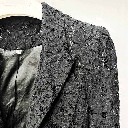 Women One Button Pantsuit Lace Wedding Sut Slim Fit Formal Set