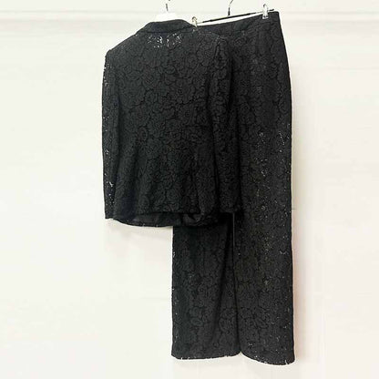 Women One Button Pantsuit Lace Wedding Sut Slim Fit Formal Set