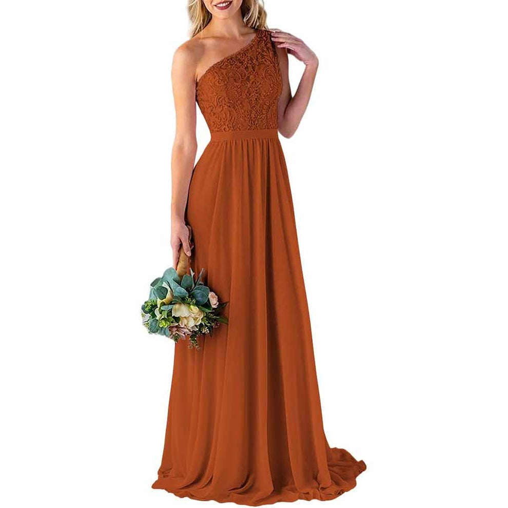 Charming Lace One-shoulder Short Bridesmaid Dresses