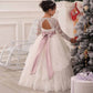 Kids Long Sleeves Princess Gowns Flower Girls Dresses Wedding Prom