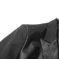 Women's Black Coat Asymmetric Cutout Silk-blend Satin blazer