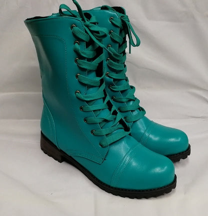 Women's Short Boots Lace-Up Low Heel Boots