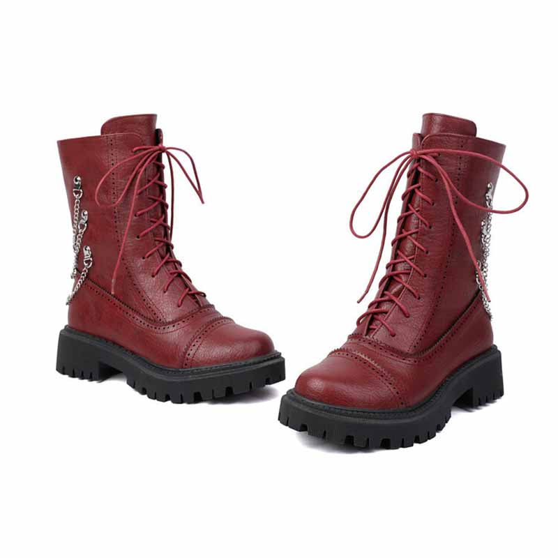 Women's Combat Boots High Top Ankle Lace-Up Boots