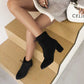 Women Lace-up Chunky High Heel Boots Vintage Ankle Booties Suede Shoes