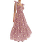 Garden Prom Dress Tulle Glitter Starry Long Lace-Up Straps Birthday Party Ball Gowns