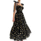 Garden Prom Dress Tulle Glitter Starry Long Lace-Up Straps Birthday Party Ball Gowns