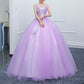 Lavender Ball Gown Quinceanera Dress Princess Dress V Neck Sleeveless Prom Dress