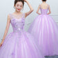 Lavender Ball Gown Quinceanera Dress Princess Dress V Neck Sleeveless Prom Dress