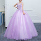 Lavender Ball Gown Quinceanera Dress Princess Dress V Neck Sleeveless Prom Dress