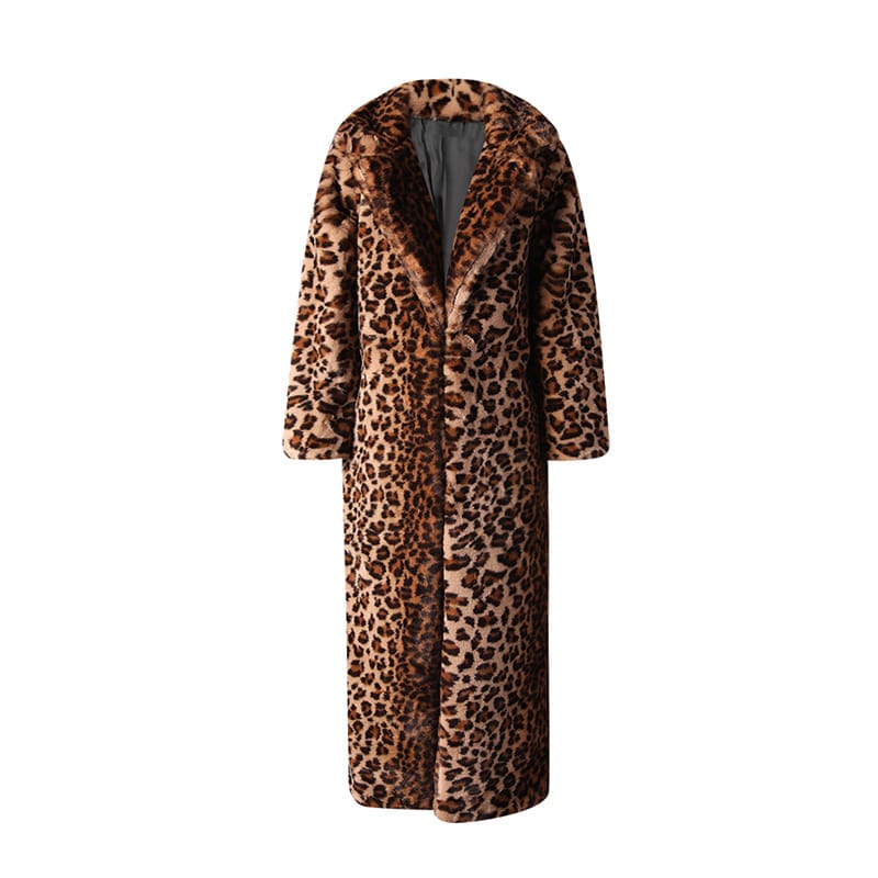 sd-hk leopard print faux fur jacket designed for warmth and style in winter fashion