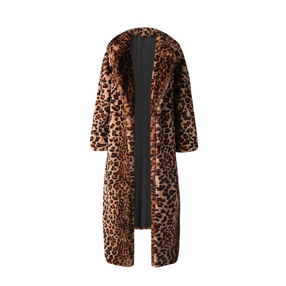 Leopard print faux fur jacket by sd-hk, featuring a stylish and cozy design for chic winter wear