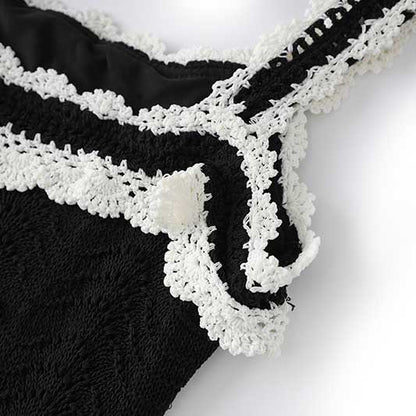 Square Neck Midi Black Dress Body-Con Slim Fit Chic A-Line Cocktail Dress