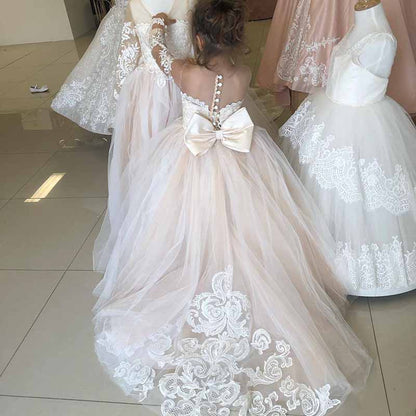 Flower Girls Dress For Wedding Tulle Ball Gown Toddler Party Dress