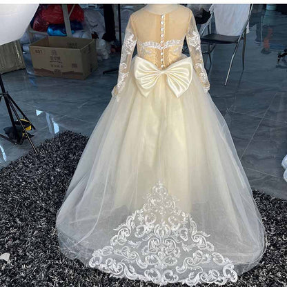 Flower Girls Dress For Wedding Tulle Ball Gown Toddler Party Dress