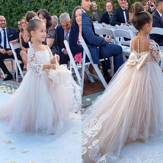 Flower Girls Dress For Wedding Tulle Ball Gown Toddler Party Dress