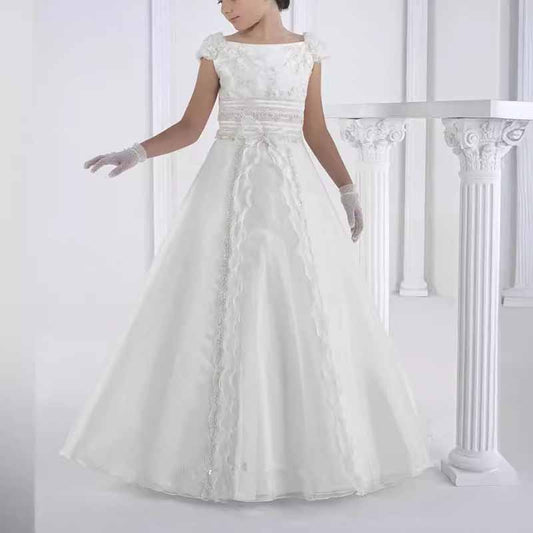 Flower Girls Dress Sleeveless Wedding Kid Lace Tulle Dance Communion Dress Princess Dress