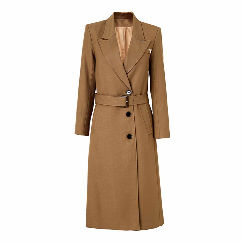 Women's lassic Coat Long Windbreaker Coat Single Breasted Belted Coat