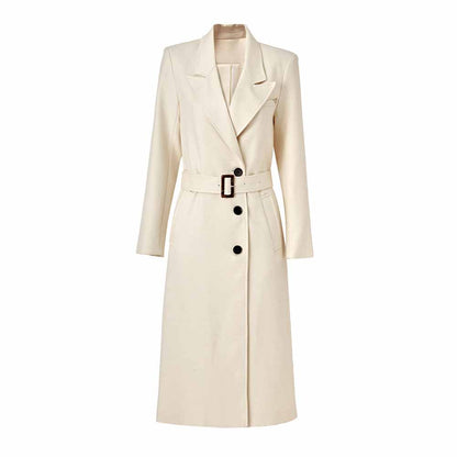 Women's lassic Coat Long Windbreaker Coat Single Breasted Belted Coat
