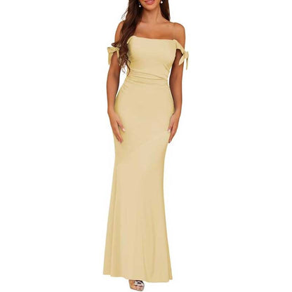 Mermaid Bridesmaid Dresses Satin Long Prom Dress Formal Evening Party Gowns