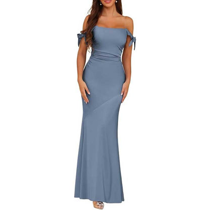 Mermaid Bridesmaid Dresses Satin Long Prom Dress Formal Evening Party Gowns