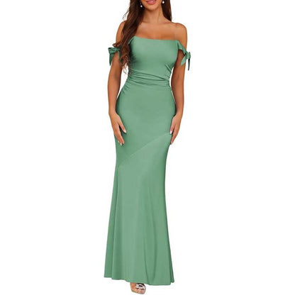 Mermaid Bridesmaid Dresses Satin Long Prom Dress Formal Evening Party Gowns