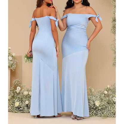 Mermaid Bridesmaid Dresses Satin Long Prom Dress Formal Evening Party Gowns