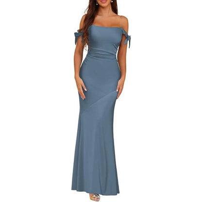 Mermaid Bridesmaid Dresses Satin Long Prom Dress Formal Evening Party Gowns