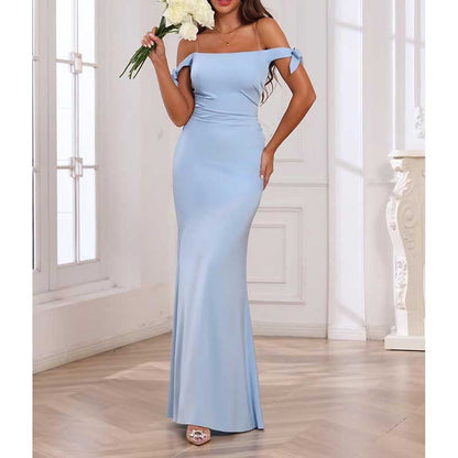 Mermaid Bridesmaid Dresses Satin Long Prom Dress Formal Evening Party Gowns
