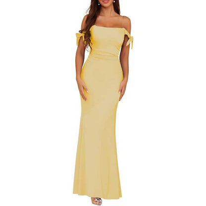 Mermaid Bridesmaid Dresses Satin Long Prom Dress Formal Evening Party Gowns