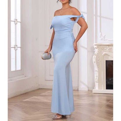 Mermaid Bridesmaid Dresses Satin Long Prom Dress Formal Evening Party Gowns